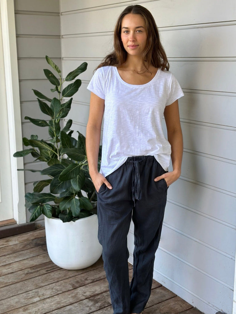 portia pants - charcoal linen Apparel  