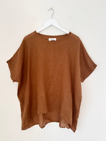 rachael top - caramel linen gauze Apparel