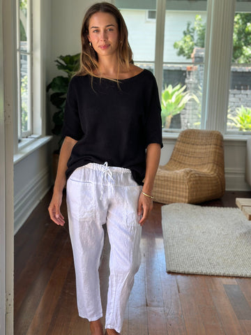 jessie pant-white linen Apparel  