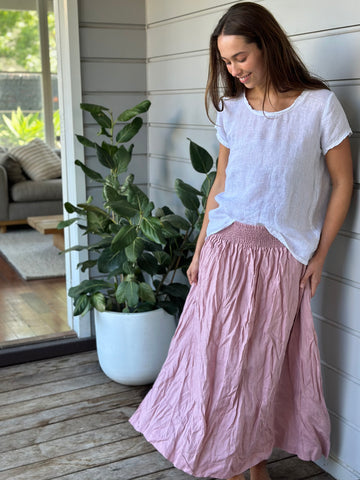 lulu skirt - dusty rose linen Apparel  