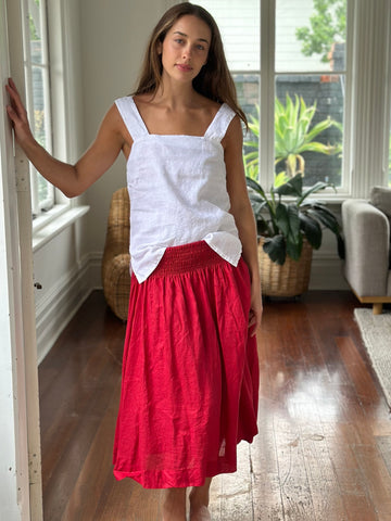 lola skirt - red linen Apparel  