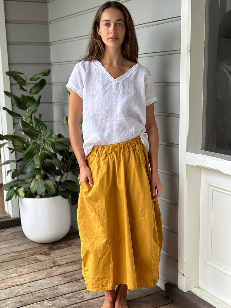 lana skirt-turmeric cotton Apparel