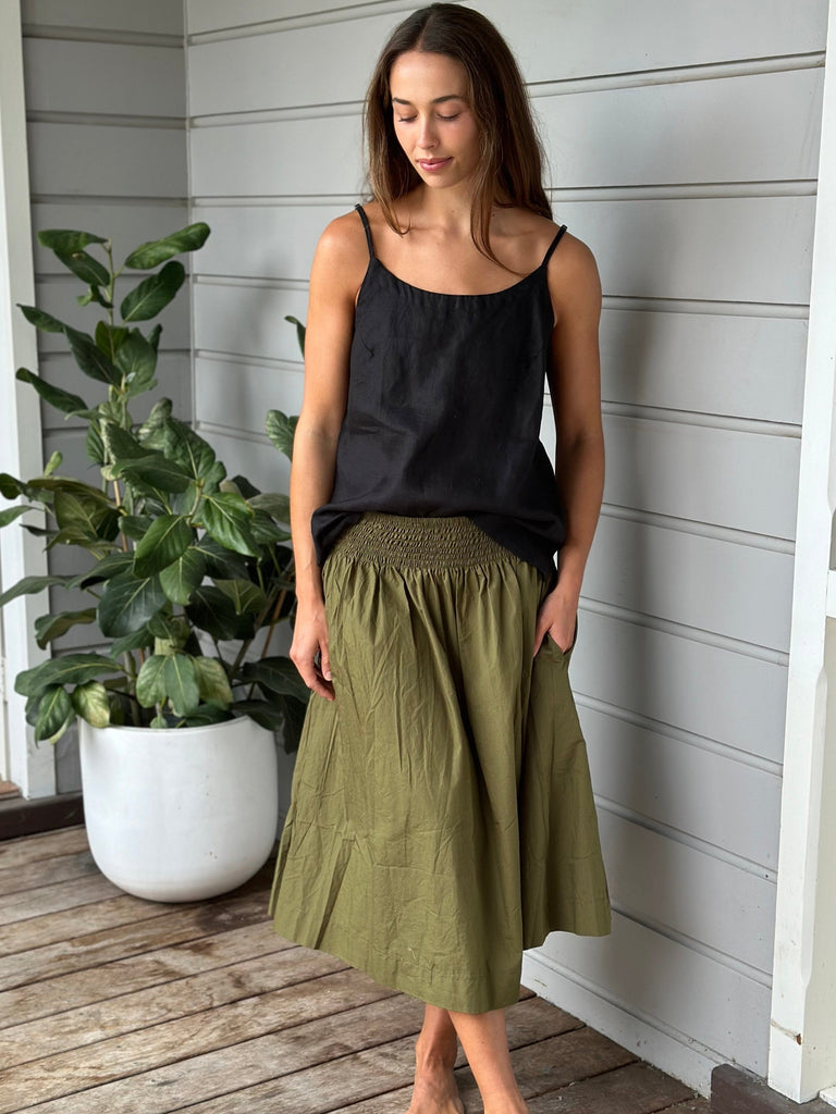 lola skirt - army cotton Apparel  