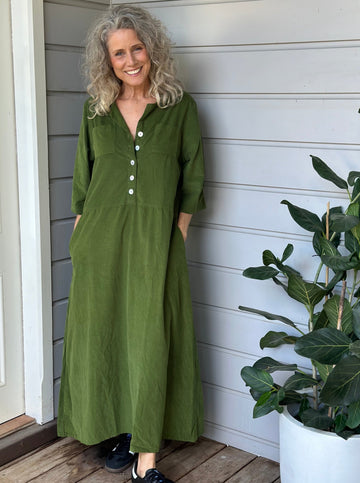 bridget dress - fern cord Apparel  