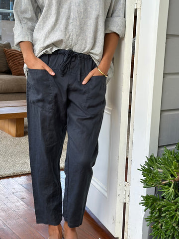 jessie pant-charcoal linen Apparel  