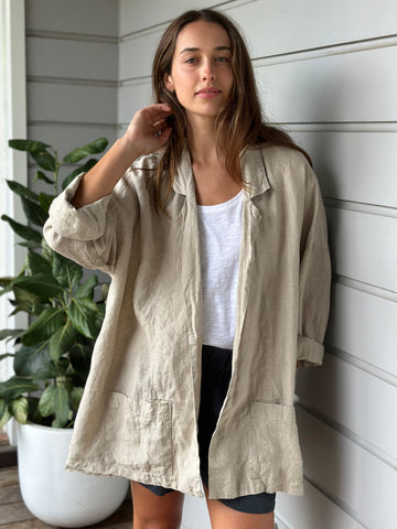 albert blazer -natural linen Shirts  