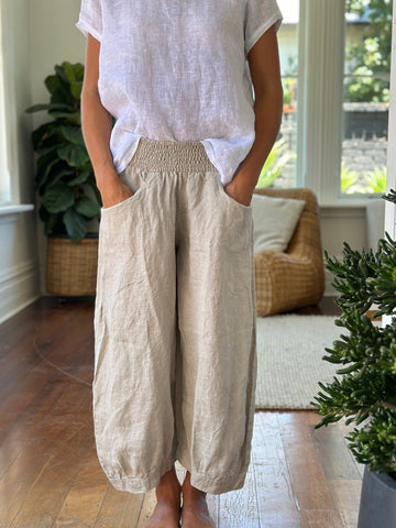 jackie pant - natural linen Apparel  