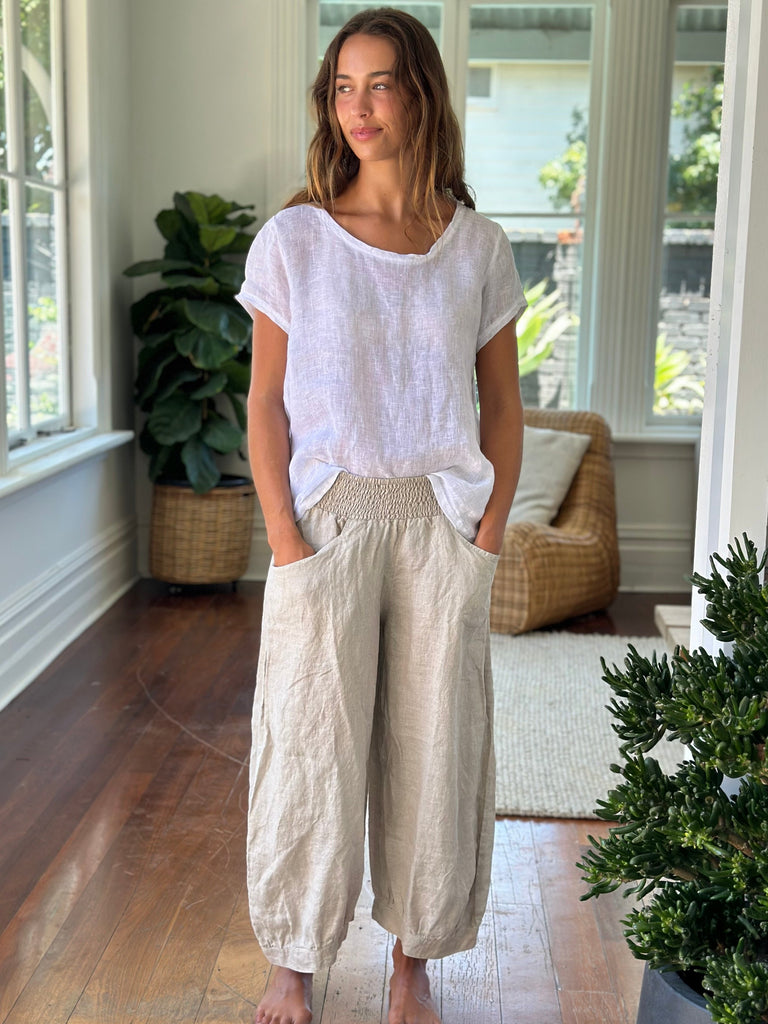 jackie pant - natural linen Apparel  