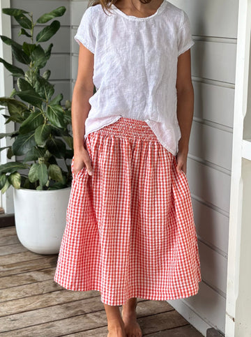 lola skirt - orange gingham Apparel  