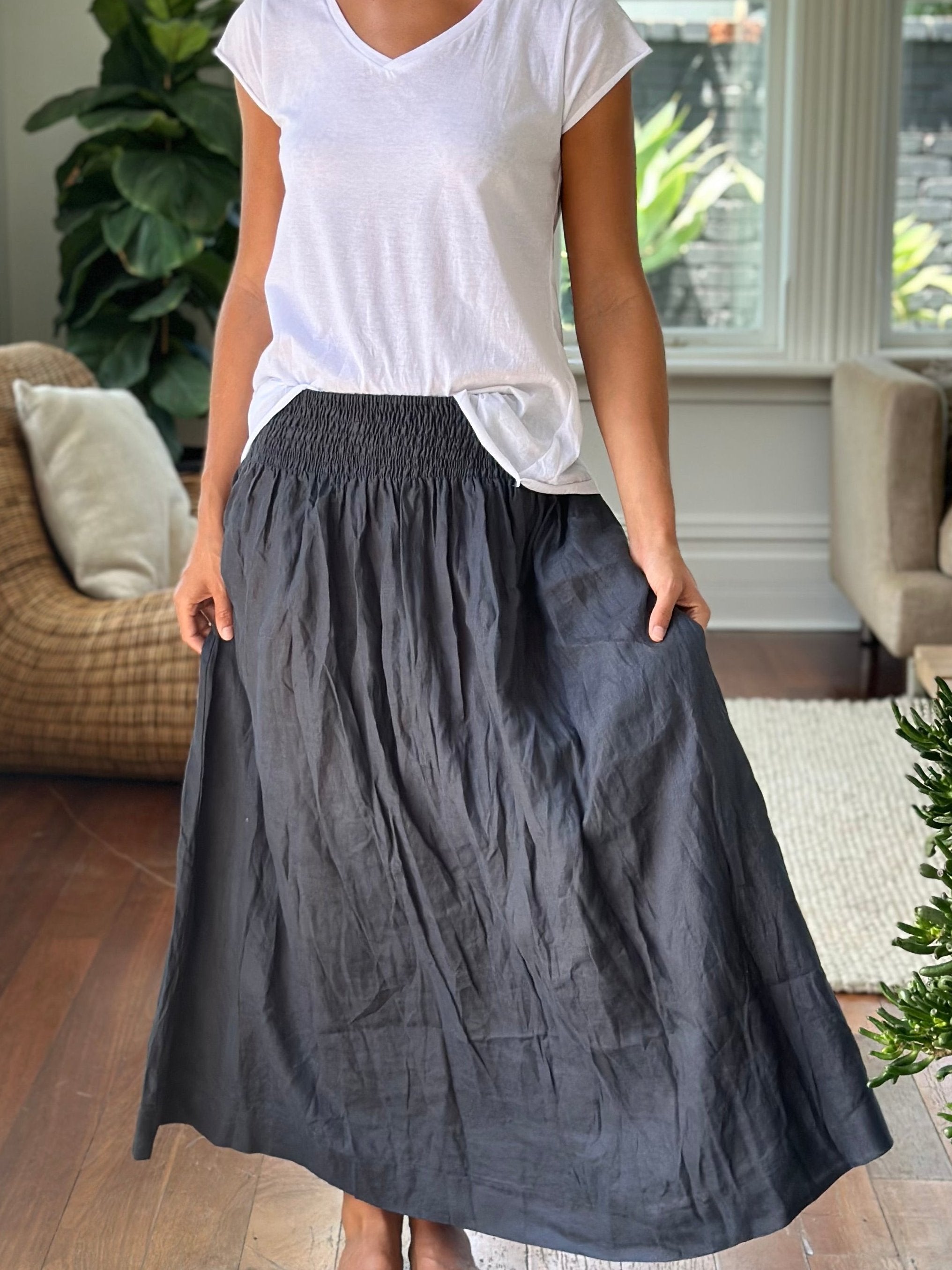 Gray 2024 linen skirt