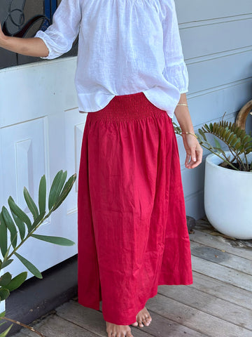 lulu skirt - red linen Apparel