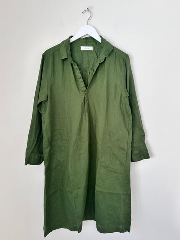 bianca dress-moss linen Apparel