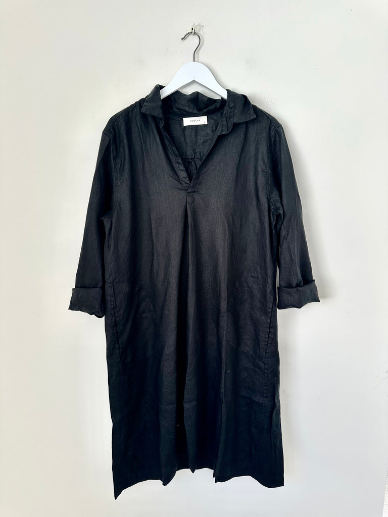 bianca dress -black linen Apparel