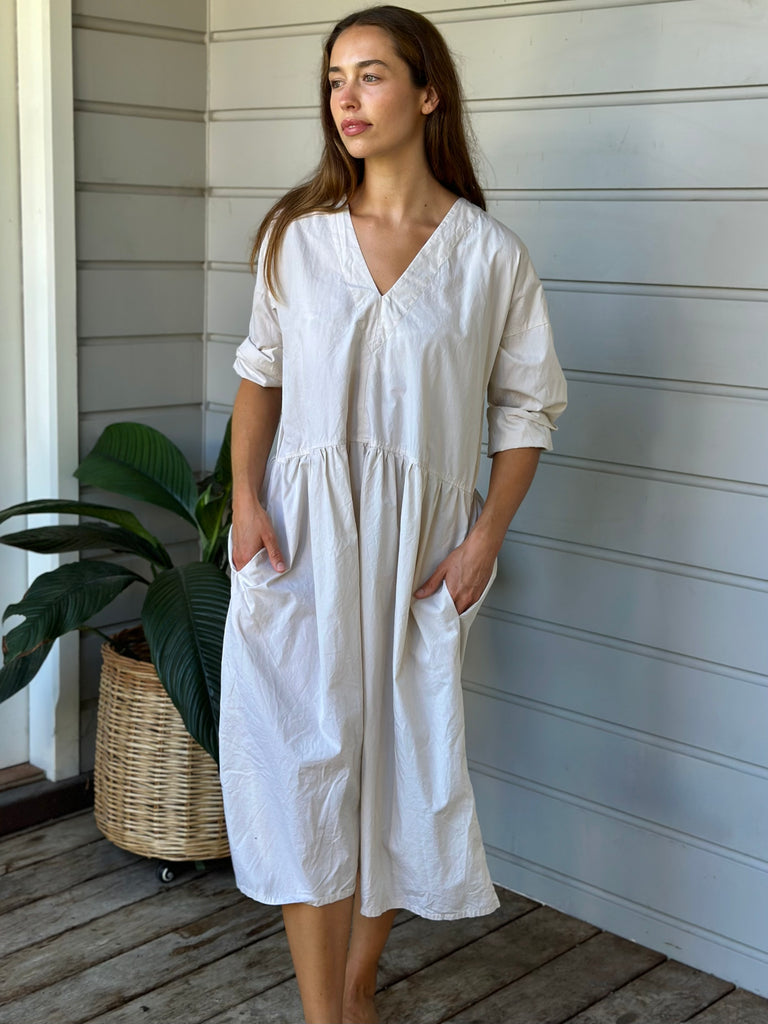 paige dress - almond cotton Apparel