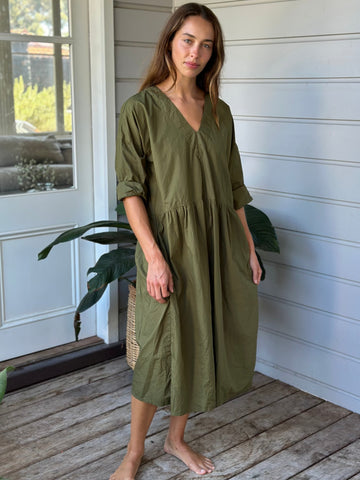 paige dress - army cotton Apparel