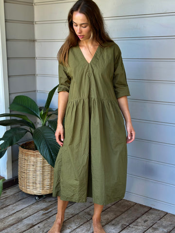 paige dress - army cotton Apparel