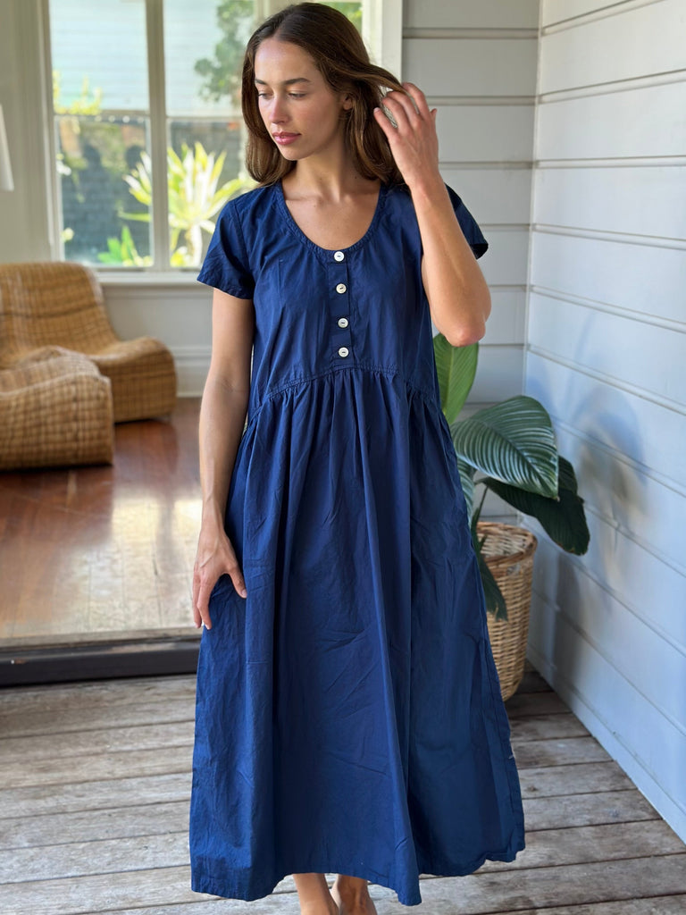 audrey dress - navy cotton Apparel