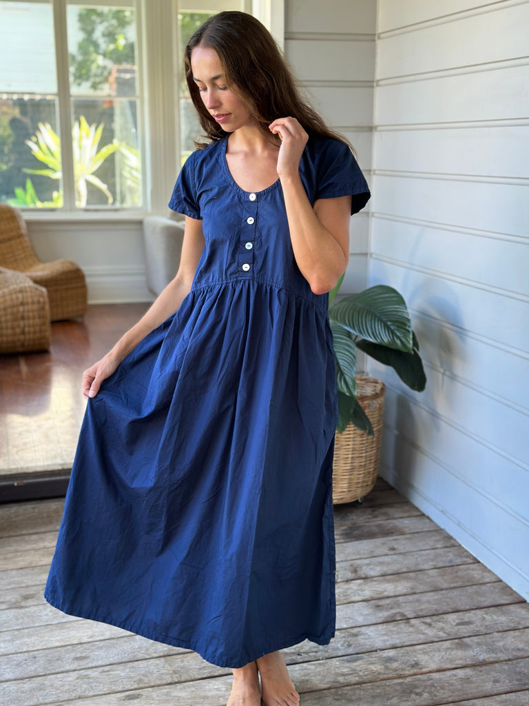 audrey dress - navy cotton Apparel