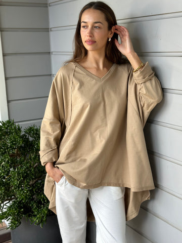 sadie slouchy sweatshirt - camel General  