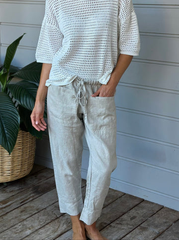 darcy pants - natural linen Apparel