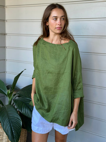 avril top-moss linen Apparel