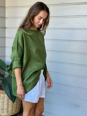 avril top-moss linen Apparel