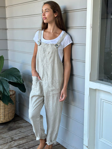 overalls - natural linen Apparel