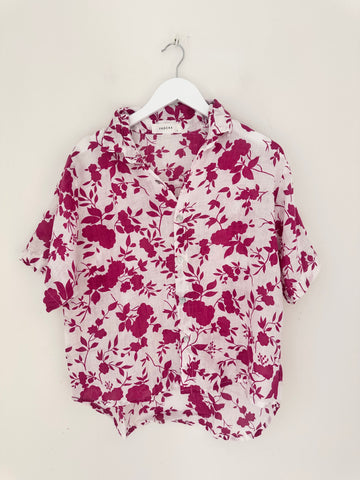 august shirt-big fushia flower Apparel