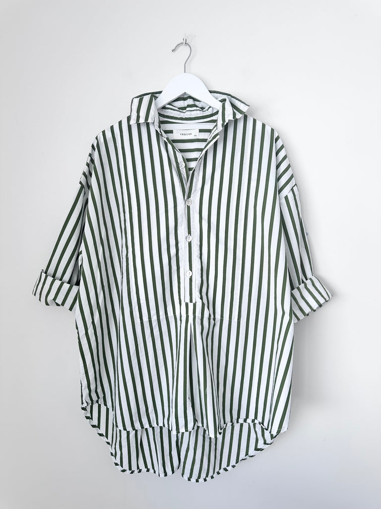 megan shirt-moss stripe cotton Apparel