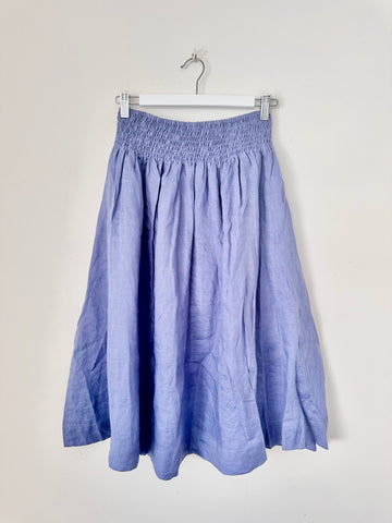 lola skirt-cornflower linen Apparel