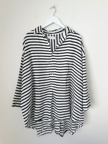 megan shirt-small navy stripe Apparel