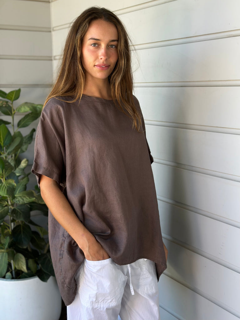 rachael top - soil linen Apparel