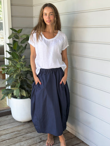 lana skirt - navy cotton Apparel