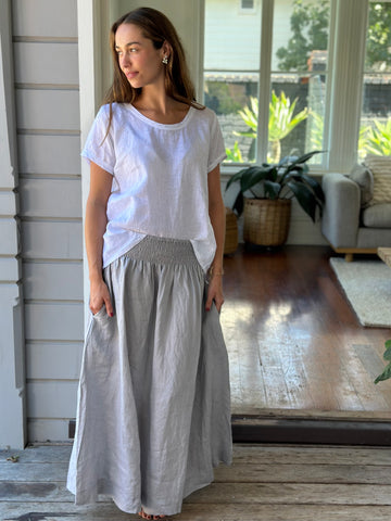 lulu skirt - soft grey linen Apparel