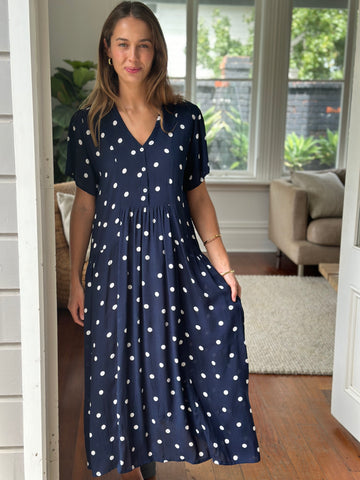 lily dress - navy spot General  