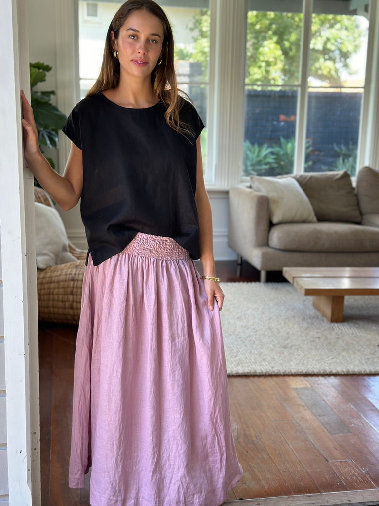 lulu skirt - dusty rose linen Apparel  