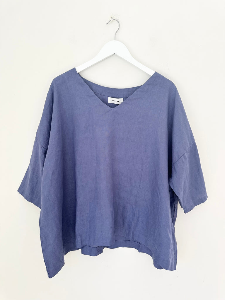 lydia top - cornflower linen Apparel