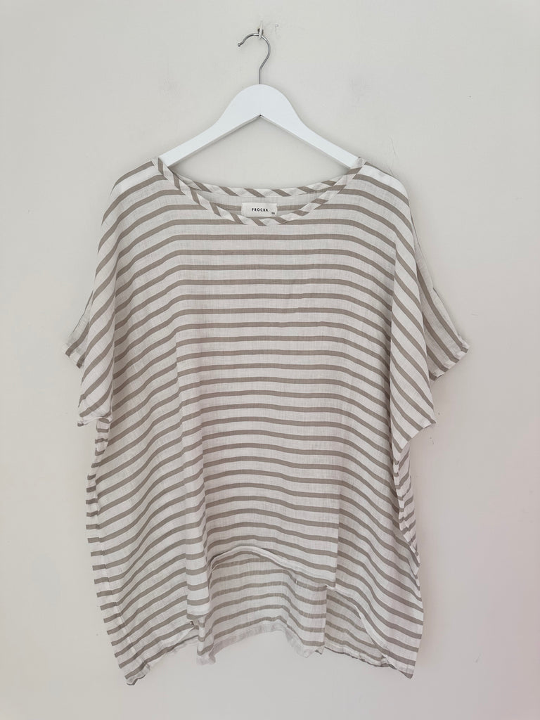 rachael top - natural stripe linen Apparel