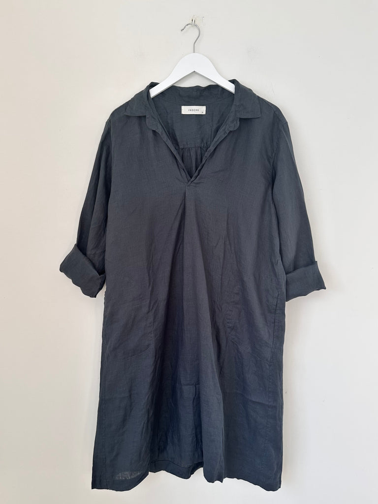 bianca dress -charcoal linen Apparel