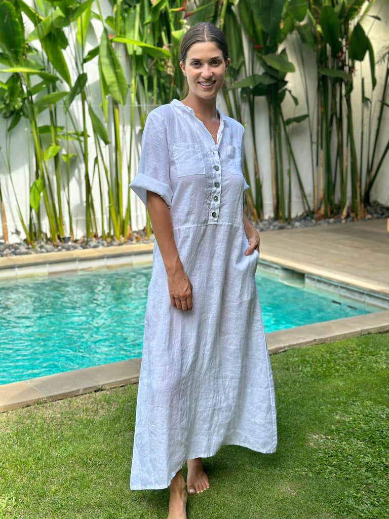 bridget dress -white linen Apparel