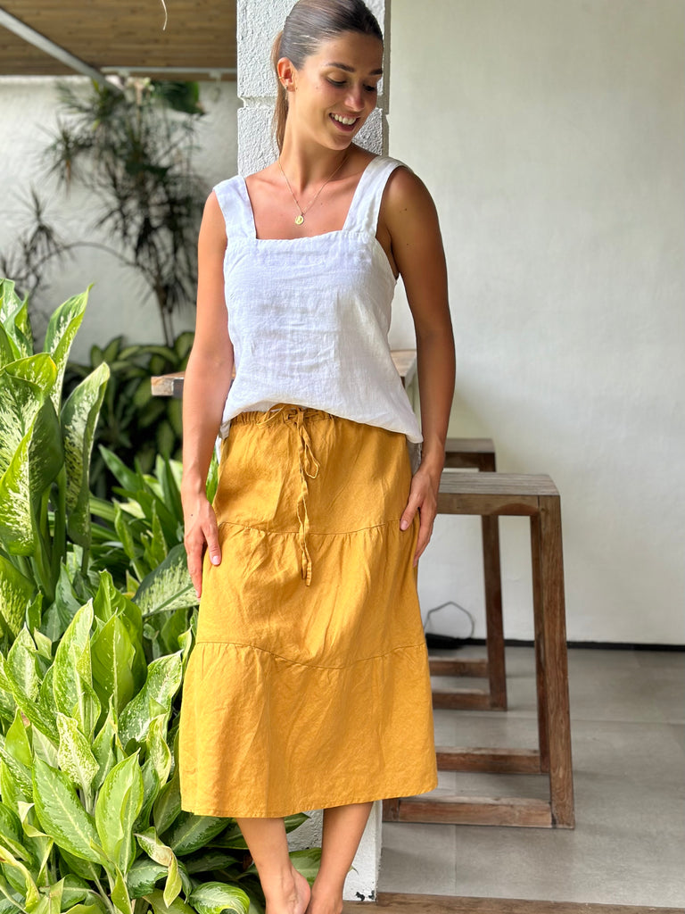 tilly skirt - turmeric linen Apparel