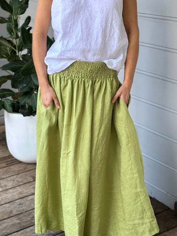 lulu skirt - avocado linen Apparel  