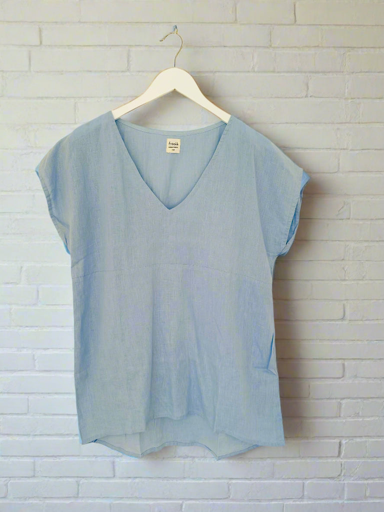 amber top - sky linen Apparel