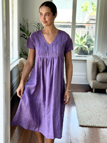 nellie dress - orchid linen Apparel