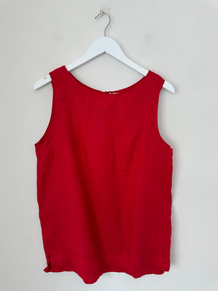 lottie tank - red linen Apparel