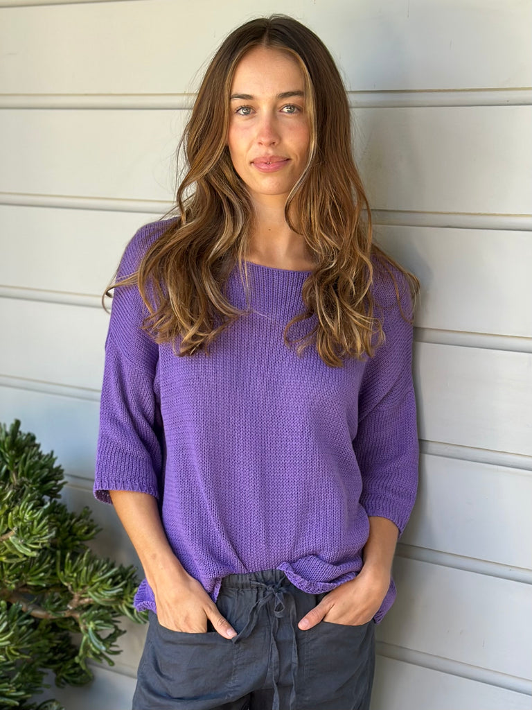 alex top - orchid cotton knit Apparel