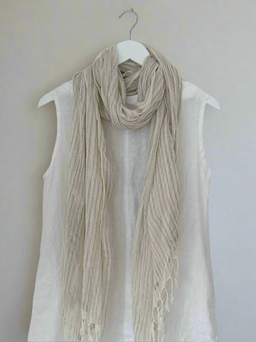 soft neck scarf-natural stripe Apparel  