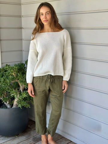 darcy pants - army linen Apparel