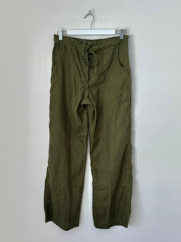 fleur straight leg pants - army linen Apparel