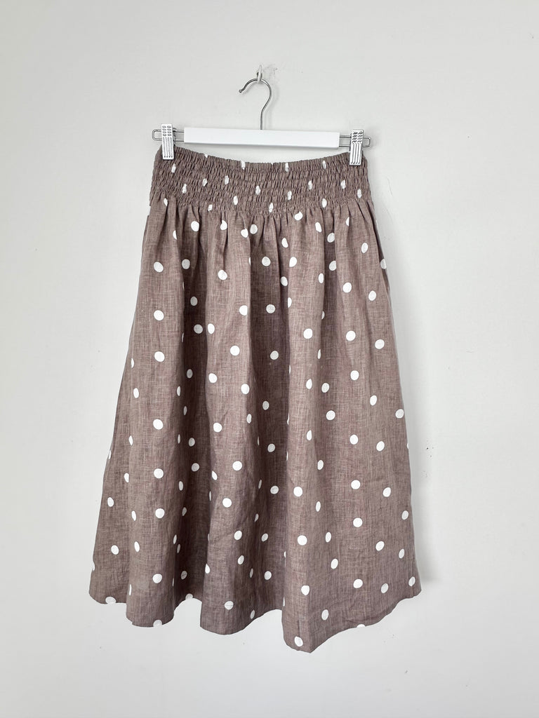 lola skirt - soft bark spot linen Apparel